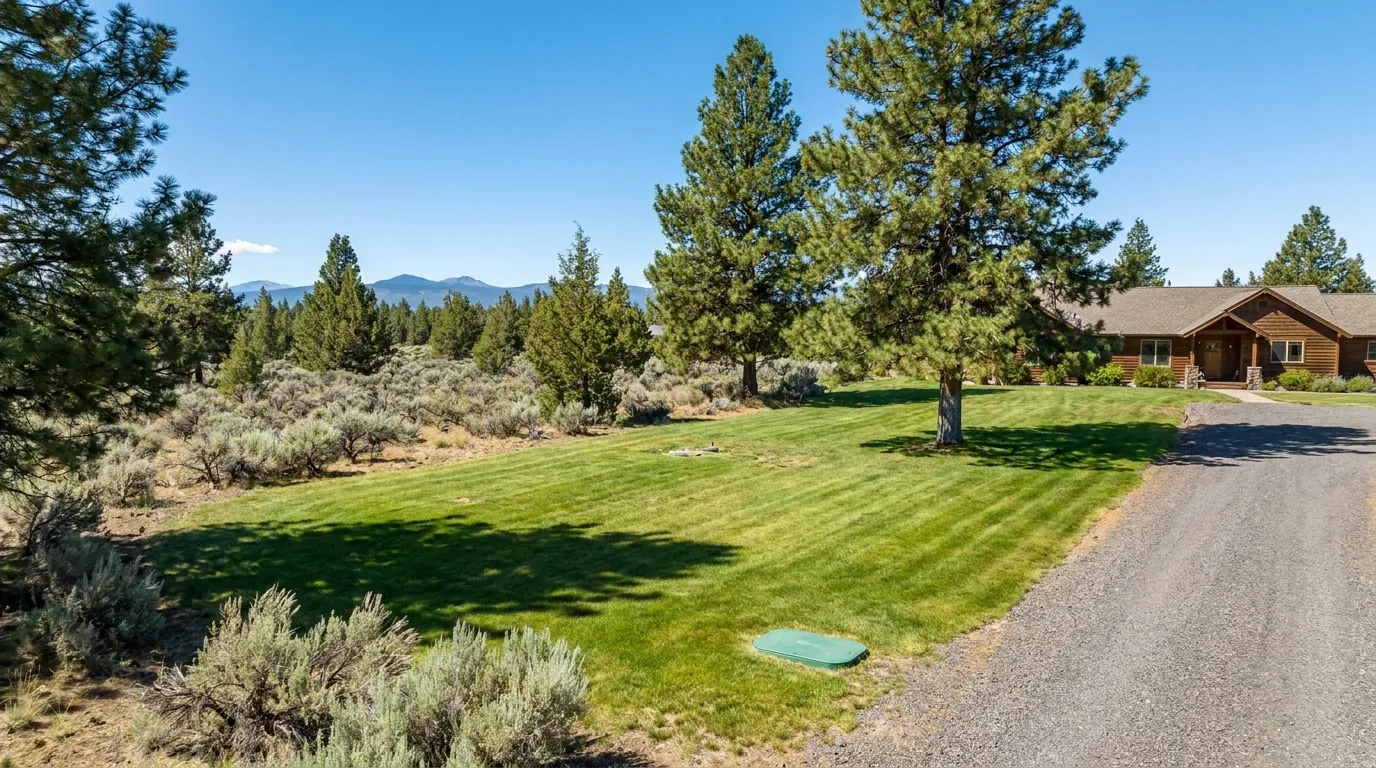 A residential septic drain field area in Central Oregon